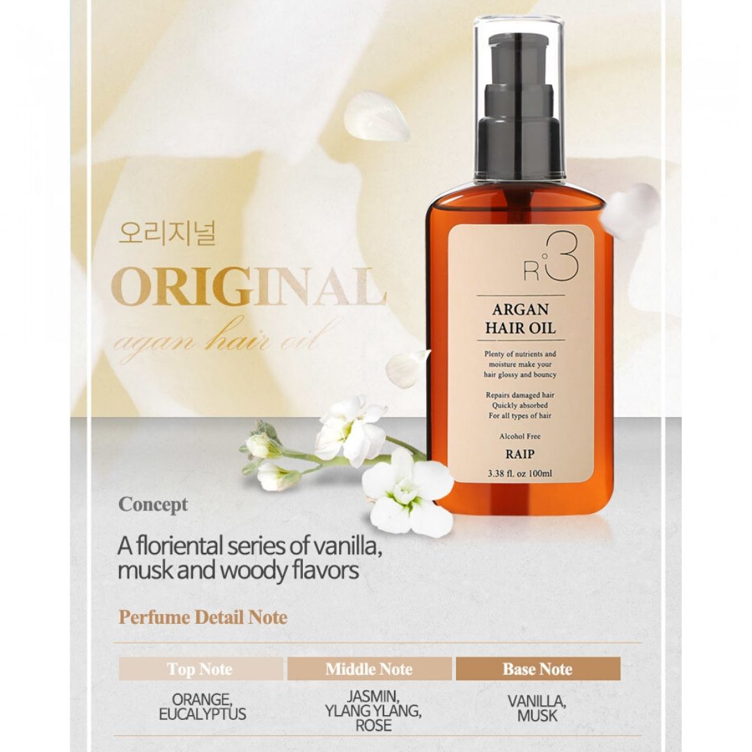 Tinh dầu dưỡng tóc Raip R3 Argan Hair Oil-Original (vàng)